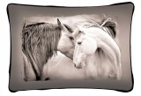Lovas díszpárna, 2 fehér lófej