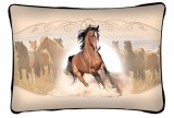 Lovas díszpárna, barna futó ló