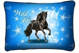 Lovas díszpárna, fekete ló, wild life