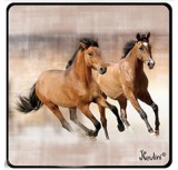 Lovas hűtőmágnes, barna ló pár