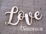 Love felirat fából