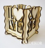 Love feliratú mécsestartó