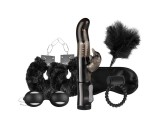 LoveBoxxx I love Black - vibrátoros kötöző szett (6 részes)