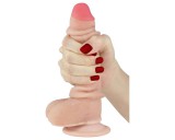 Lovetoy Sliding-Skin - kétrétegű dildó - 18cm (natúr)