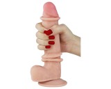 Lovetoy Sliding-Skin - kétrétegű dildó - 21cm (natúr)