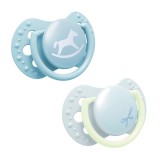 LOVI Mini szilikon dinamikus cumi BABY SHOWER 0-2hó 2db - fiú