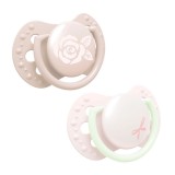 LOVI Mini szilikon dinamikus cumi BABY SHOWER 0-2hó 2db - lány