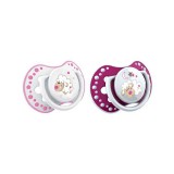 LOVI Silikónový dudlík dynamický Night&Day 6-18m 2 ks - růžová ovečka, holka