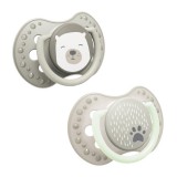 LOVI Világító Dinamikus nyugtató cumi BUDDY BEAR 0-6hó 2db