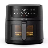 Lovio PureFry XL Smart, Air fryer, 1500W, 6 liter, 7 program, WiFi, Fekete, Forrólevegős sütő