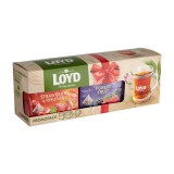 Loyd piramis tea box erdei gyümölcs és eper ízben pohárral 80g