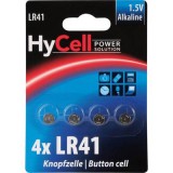 LR41 gombelem, alkáli mangán, 1,5V, 30 mAh, 4 db, HyCell AG3, V3GA, G3A, 3GA, 192, L736, LR736, RW87, GP192 (1516-0025)