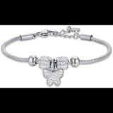 LUCA BARRA Girl's steel bracelet with white crystal butterfly (8056284128901)