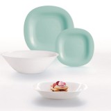 Luminarc Carine, fehér-türkiz színű, 19 részes étkészlet - 0 Ft posta