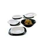 Luminarc Carine, fekete-fehér, 19 részes étkészlet - Ingyenes szállítással