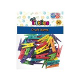 Luna Dekor színes fa csipesz 25mm 45db-os