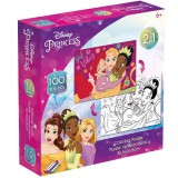Luna: Disney hercegnők 2 az 1-ben 100db-os színezhető puzzle