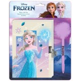 Luna Disney: Jégvarázs 2 titkos napló lakattal és pom-pomos tollal 12x18cm 60 lapos