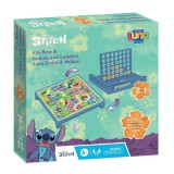 Luna: Disney Stitch 2 az 1-ben társas - Kígyók és létrák és 4-et egy sorba