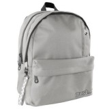 Luna Must: Ezüst színű lekerekített négyrekeszes iskolatáska, hátizsák