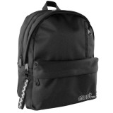 Luna Must: Fekete négy rekeszes lekerekített iskolatáska, hátizsák 32x19x42cm