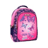 Luna Must... Follow your dreams Pillangós lekerekített háromrekeszes iskolatáska, hátizsák 32x18x43cm
