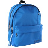 Luna Must: Kék négy rekeszes lekerekített iskolatáska, hátizsák 32x19x42cm