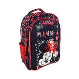 Luna Must: Minnie egeres sötétkék-piros iskolatáska, hátizsák 32x18x43cm