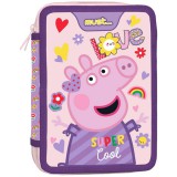 Luna Must: Peppa Malac kétszintes töltött tolltartó 15x21x5cm