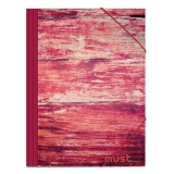 Luna Must: Piros fa mintás gumis mappa 25x35cm