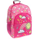 Luna Must: Smiley lekerekített három rekeszes iskolatáska, hátizsák