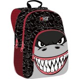 Luna: Must Team cápás lekerekített 3 rekeszes iskolatáska, hátizsák 32x18x43cm