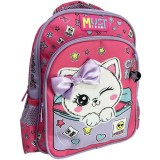 Luna: Must Team cica masnival lekerekített 2 rekeszes ovis hátizsák 27x10x31cm