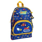 Luna: Must Team Munkagép mintás lekerekített, izoterm ovis hátizsák 25x14x36cm