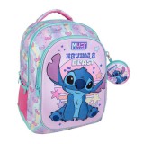 Luna: Must Team Stitch Having a Blast lekerekített 3 rekeszes iskolatáska, hátizsák 32x18x43cm