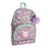 Luna: Must Team Unikornis mintás lekerekített, izoterm ovis hátizsák 25x14x36cm