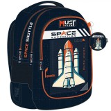 Luna: Must Team űrhajós lekerekített 3 rekeszes iskolatáska, hátizsák 32x18x43cm
