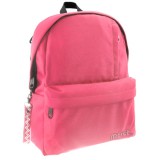 Luna Must: Világospiros négy rekeszes lekerekített iskolatáska, hátizsák 32x17x42cm