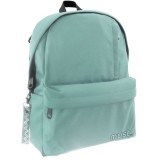 Luna Must: Világoszöld négy rekeszes lekerekített iskolatáska, hátizsák 32x17x42cm