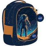 Luna: NASA lekerekített 3 rekeszes iskolatáska, hátizsák 32x18x43cm