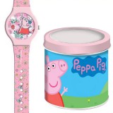 Luna: Peppa malac rózsaszín analóg karóra fém díszdobozban