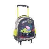 Luna Peppa malac Wheels on fire gurulós ovis hátizsák 27x10x31cm