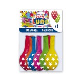 Luna Színes csillagos parti lufi szett 8db-os