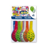 Luna Színes dinoszauruszos parti lufi szett 8db-os