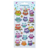 Luna The Littlies: Bagoly mintás 3D pufi matrica szett 10x22cm-es íven