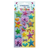 Luna The Littlies: Csillagos mintás 3D pufi matrica szett 10x22cm-es íven