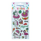 Luna The Littlies: Csodálatos Unikornisok 3D pufi matrica szett 10x22cm-es íven