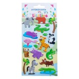 Luna The Littlies: Dzsungel állatok 3D pufi matrica szett 10x22cm-es íven