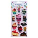 Luna The Littlies: Édességes 3D pufi matrica szett 10x22cm-es íven