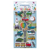 Luna The Littlies: Járműves 3D pufi matrica szett 10x22cm-es íven